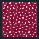 Niedliche und lustige White Paw Prints Muster dunk Kopftuch<br><div class="desc">Dieses spaßige Bandana mit niedlichen weißen Pfotendrucken auf einem roten Hintergrund für einen lustigen Pop pawesome! Sie können auch die Farbe des dunkelroten Hintergrunds und die Textfarben auf Ihren Favoriten ändern.</div>