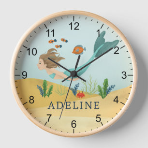 Niedliche und magische Meerjungfrauen Uhr