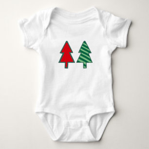 Niedliche und minimalistische Weihnachtsbäume Baby Strampler