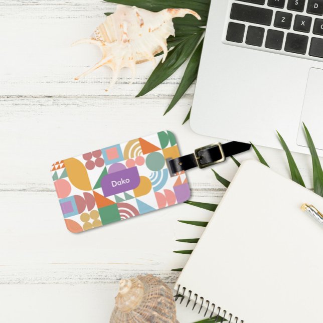 Niedliche und moderne geometrische Monogramm Gepäckanhänger (Von Creator hochgeladen)