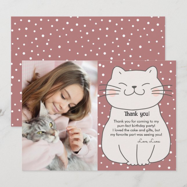 Niedliche und moderne Küche mit Foto zum Geburtsta Dankeskarte (Vorne/Hinten)