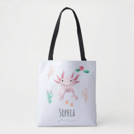 Niedliche und moderne rosa Axolotl und Name Kinder
