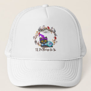 Niedliche und Punny Witch Cat Truckerkappe