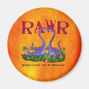 Niedliche und romantische Dinos - Rawr Magnet