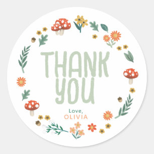 Niedliche und rustikale Babydusche Woodland Gefall Runder Aufkleber