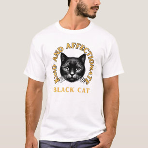 Niedliche und sanfte schwarze Katze   Kunstdesign T-Shirt