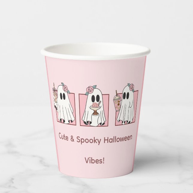 Niedliche und scharfe Halloween-Papiertüten - Kawa Pappbecher (Vorderseite)