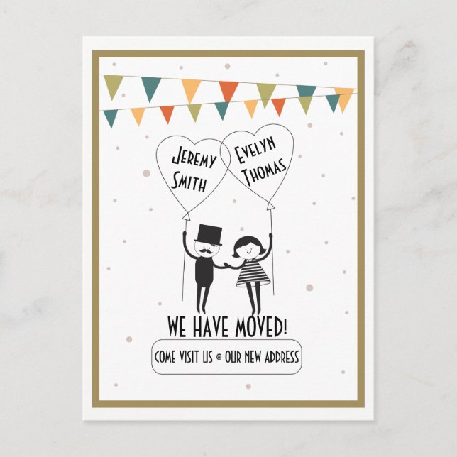 Niedliche und sonnige Alternative Adressänderung Ankündigungspostkarte (Vorderseite)