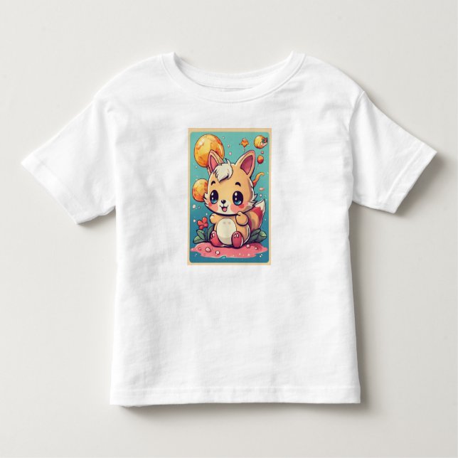 Niedliche und sonnige Cartoon Tiere Kleinkind T-shirt (Vorderseite)