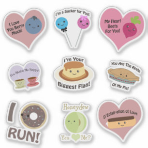 Niedliche und sonnige Lebensmittelpistolen Aufkleber