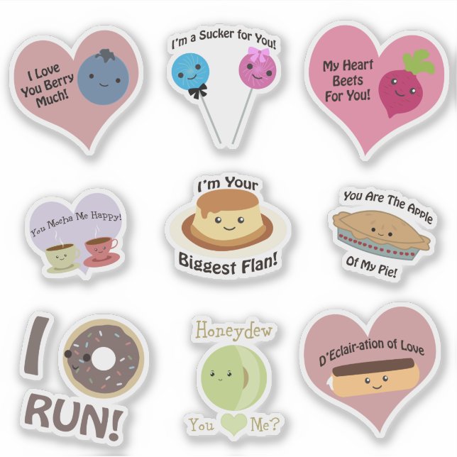 Niedliche und sonnige Lebensmittelpistolen Aufkleber (Vorderseite)