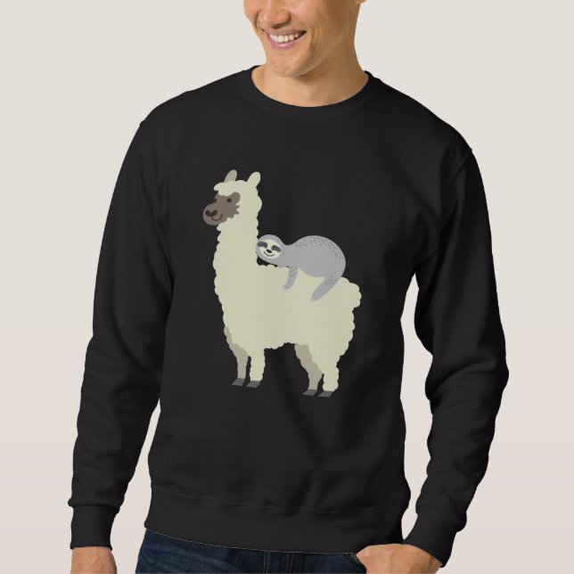 Niedliche und sonnige Schlaf am Lama Friend Sweatshirt (Vorderseite)