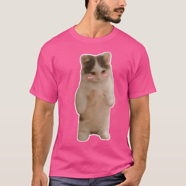 Niedliche und sonnige Stehende Katze oder Kätzchen T-Shirt (Vorderseite)