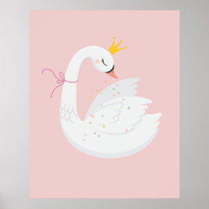 Niedliche und stolze kleine Schwanenprinzessin Poster