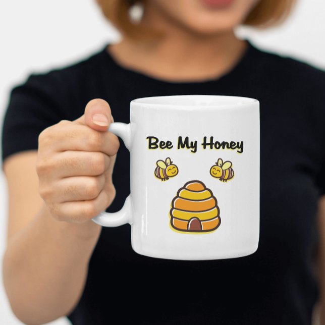 Niedliche und süße Biene Mein Honey Beehive T - Sh Zweifarbige Tasse (Von Creator hochgeladen)