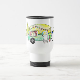 Niedliche und Whimsical Retro Happy Camper Reisebecher