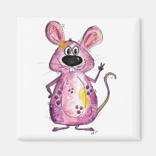Niedliche und Whimsikale Lila Maus Magnet