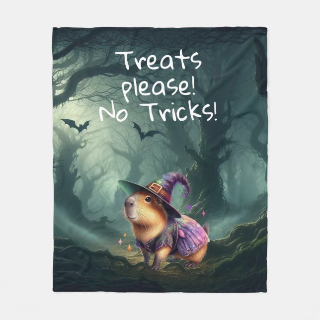 Niedliche und witzige Halloween Capybara Fleecedecke (Vorderseite)