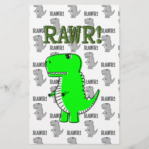 Niedliche und wütende T-Rex mit schwarz-weißem Mus Briefpapier