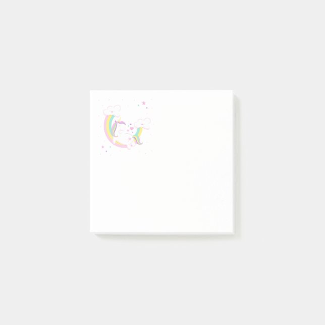 Niedliche Unicorn-Anmerkungen Post-it Klebezettel (Vorderseite)