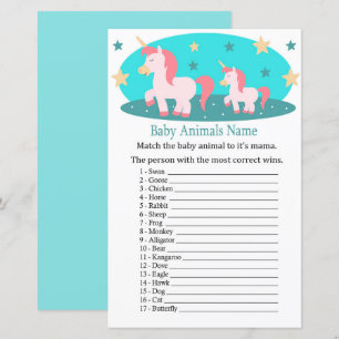 Niedliche Unicorn Baby Animes Name Game