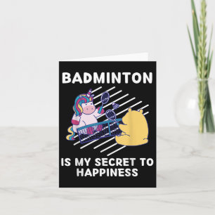 Niedliche Unicorn Badminton ist mein Geheimnis für Karte