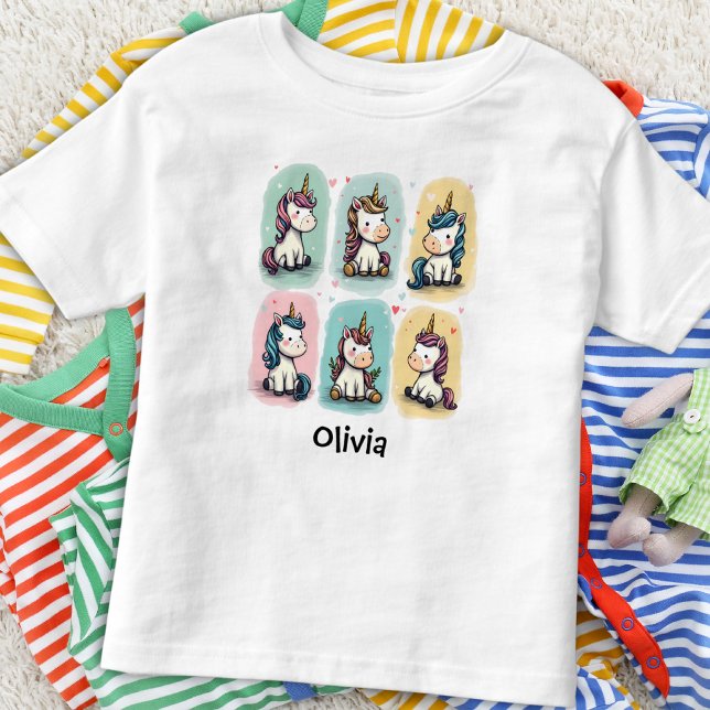 Niedliche Unicorn Doodles Kleinkind T-shirt (Von Creator hochgeladen)