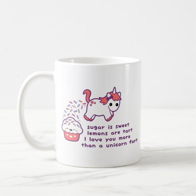 Niedliche Unicorn-Furz Tasse (Links)