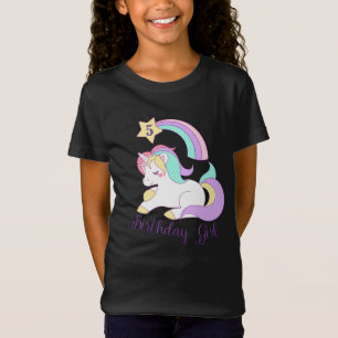 Niedliche Unicorn Geburtstag Custom Number Typogra T-Shirt
