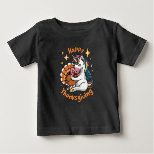 Niedliche Unicorn Hugs Türkei glückliche Thanksgiv Baby T-shirt