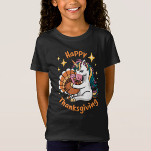 Niedliche Unicorn Hugs Türkei glückliche Thanksgiv T-Shirt
