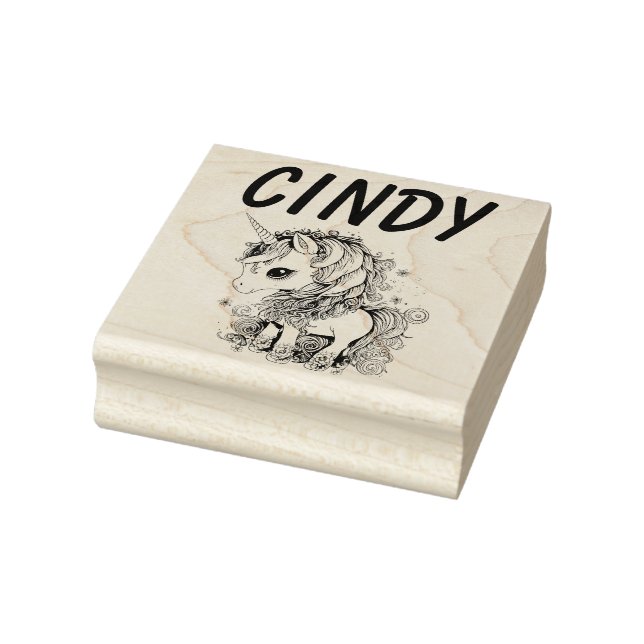 NIEDLICHE UNICORN PERSONALISIERT NAME RUBBER BRIEF GUMMISTEMPEL (Stempel)
