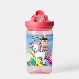 Niedliche UNICORN Personalize Girl's Name Trinkflasche