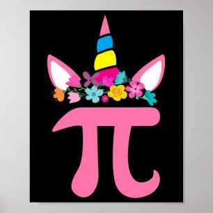 Niedliche Unicorn Pi Math Pun Pi Day Mathematik Wi Poster