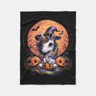 Niedliche Unicorn Pumpkin Girls Kids Funny Hallowe Fleecedecke