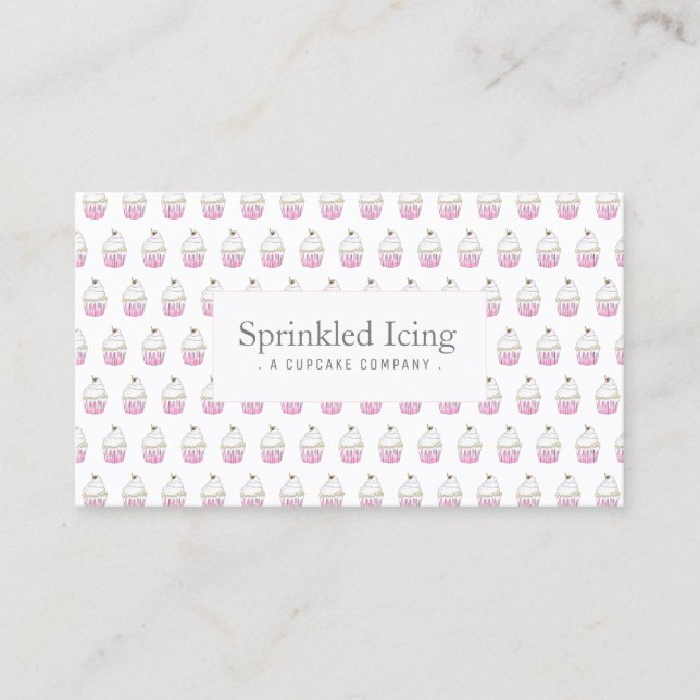 Niedliche Unicorn Rainbow Cupcake Business Card Visitenkarte (Vorderseite)