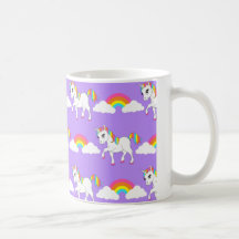 Niedliche Unicorn-und Regenbogen-Tasse