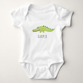 Niedliche Unisex Watercolor Crocodile Safari mit d Baby Strampler