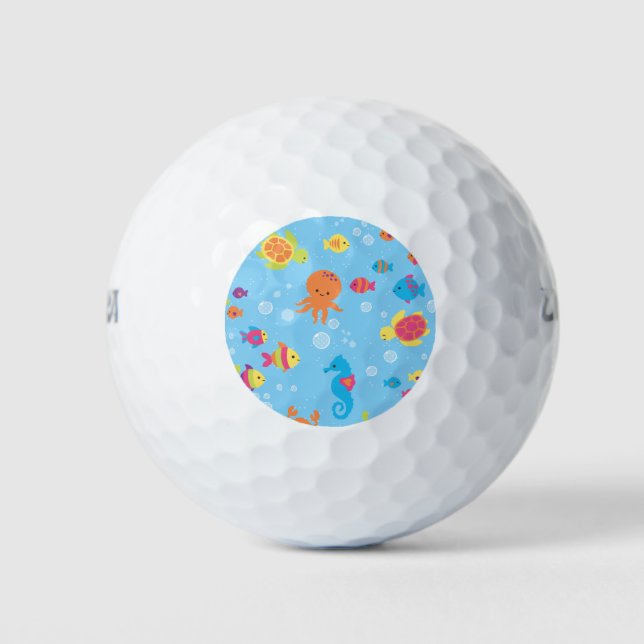 Niedliche Unterwasserwelt Golfball (Vorderseite)