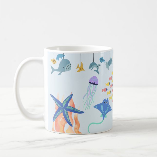 Niedliche Unterwasserwelt Kaffeetasse (Links)