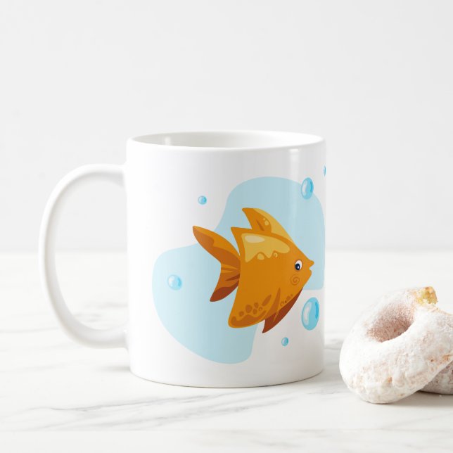 Niedliche Unterwasserwelt. Meeresleben. Fisch Kaffeetasse (Mit Donut)