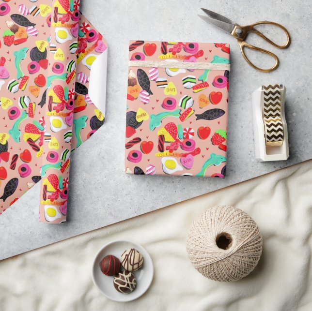 Niedliche Valentine, du bist so süß-pinkfarbene Sü Geschenkpapier (Kunsthandwerk)