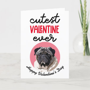 Niedliche Valentine-Karte je von Ihrem Mops Feiertagskarte