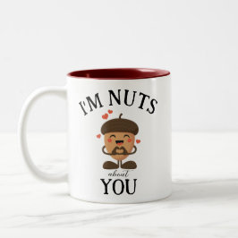 Niedliche Valentine Nüsse über Sie Acorn lustige H Zweifarbige Tasse
