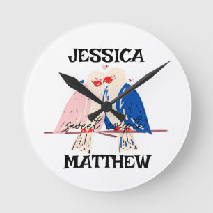 niedliche Valentine, süß für Paare Runde Wanduhr