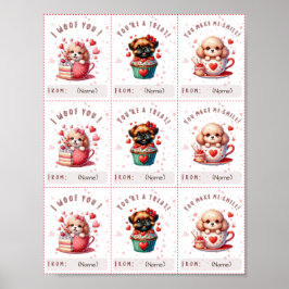 Niedliche Valentinerkarte für Kinder Poster