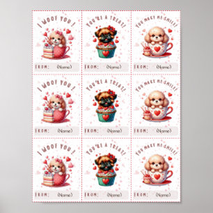 Niedliche Valentinerkarte für Kinder Poster