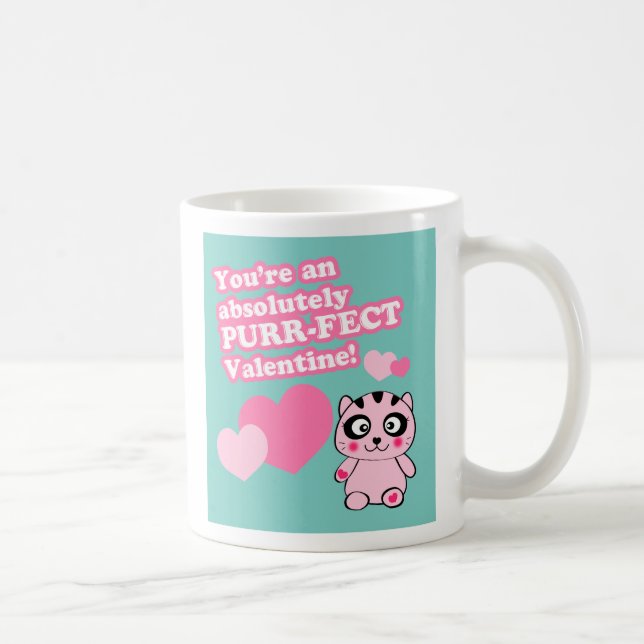 Niedliche Valentinerkatze Kaffeetasse (Rechts)