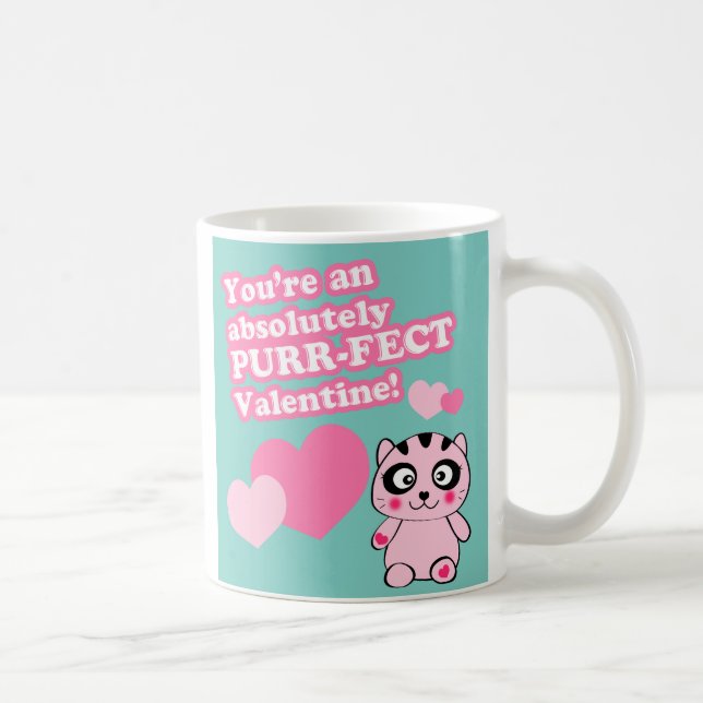 Niedliche Valentinerkatze Tasse (Rechts)