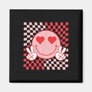 Niedliche Valentines Vibes lächeln Gesicht Valenti Magnet